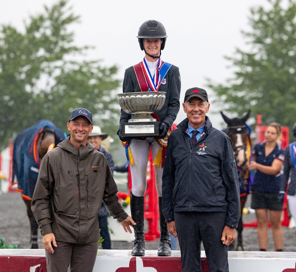 Sterling Pollard with Michael Pollard at National Championship Podium
